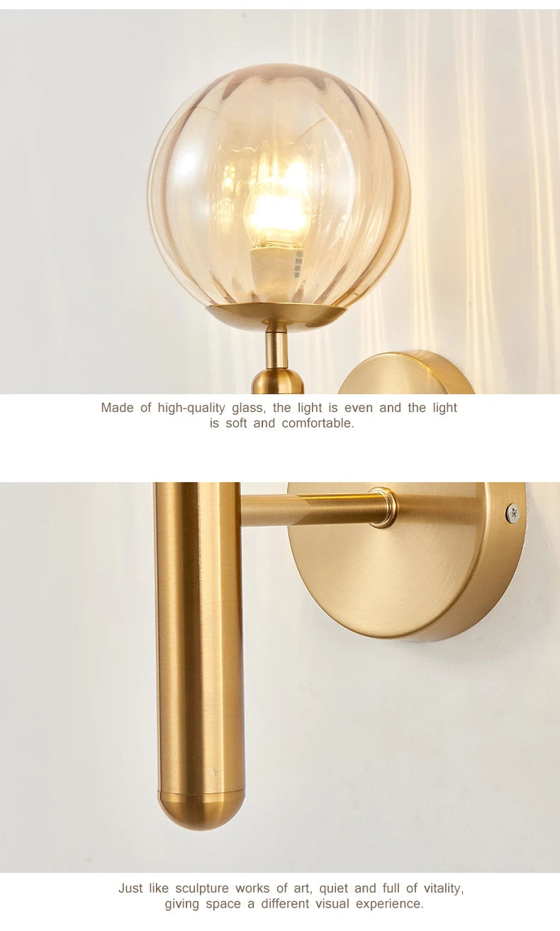 Nordic Modern Glass Ball Wall Lamp