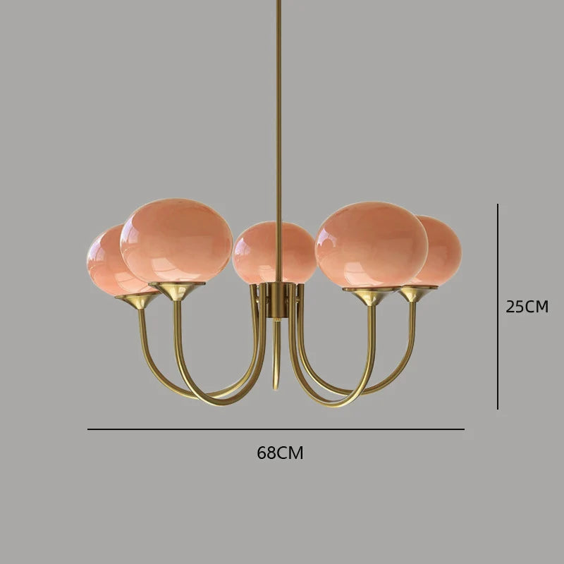 Nordic Pink Medieval Chandelier Lamp