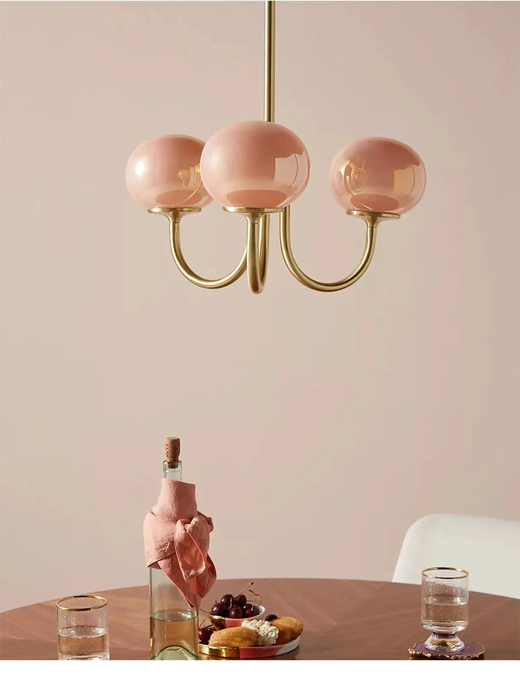 Nordic Pink Medieval Chandelier Lamp