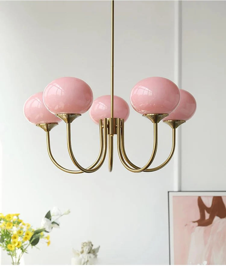 Nordic Pink Medieval Chandelier Lamp