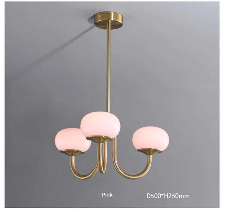 Nordic Pink Medieval Chandelier Lamp