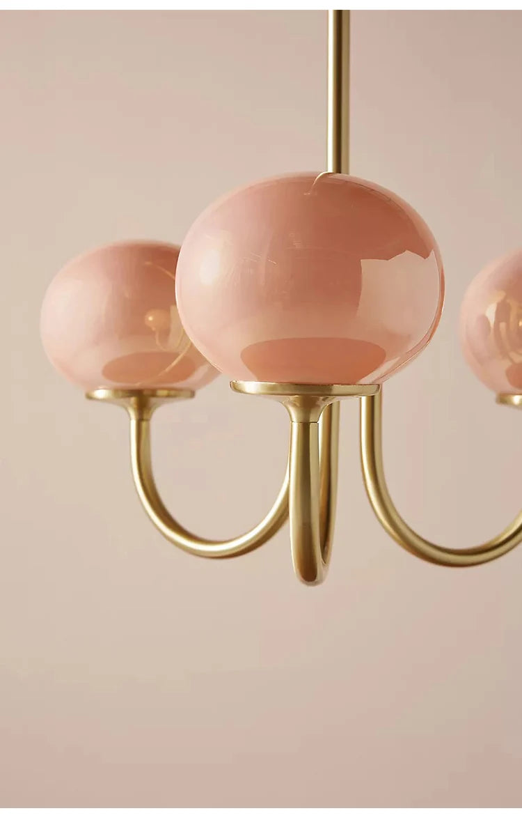 Nordic Pink Medieval Chandelier Lamp