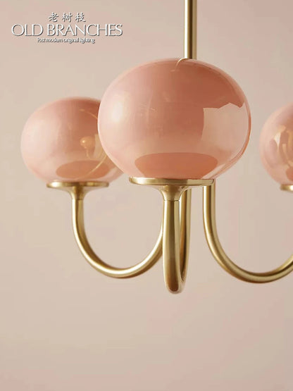 Nordic Pink Medieval Chandelier Lamp