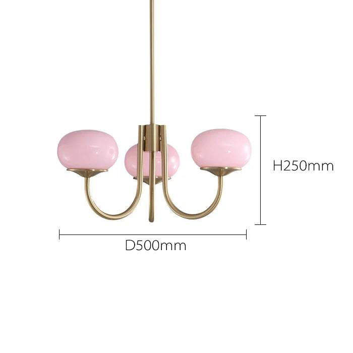 Nordic Pink Medieval Chandelier Lamp