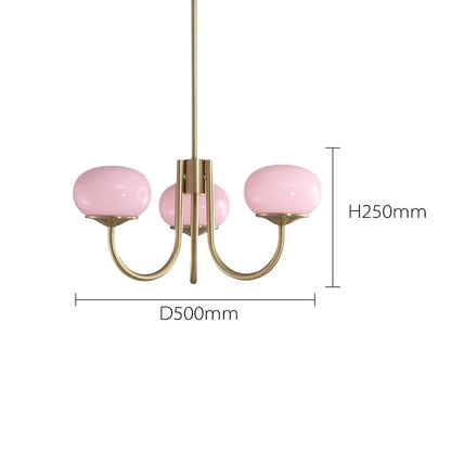 Nordic Pink Medieval Chandelier Lamp