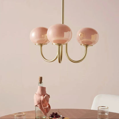 Nordic Pink Medieval Chandelier Lamp