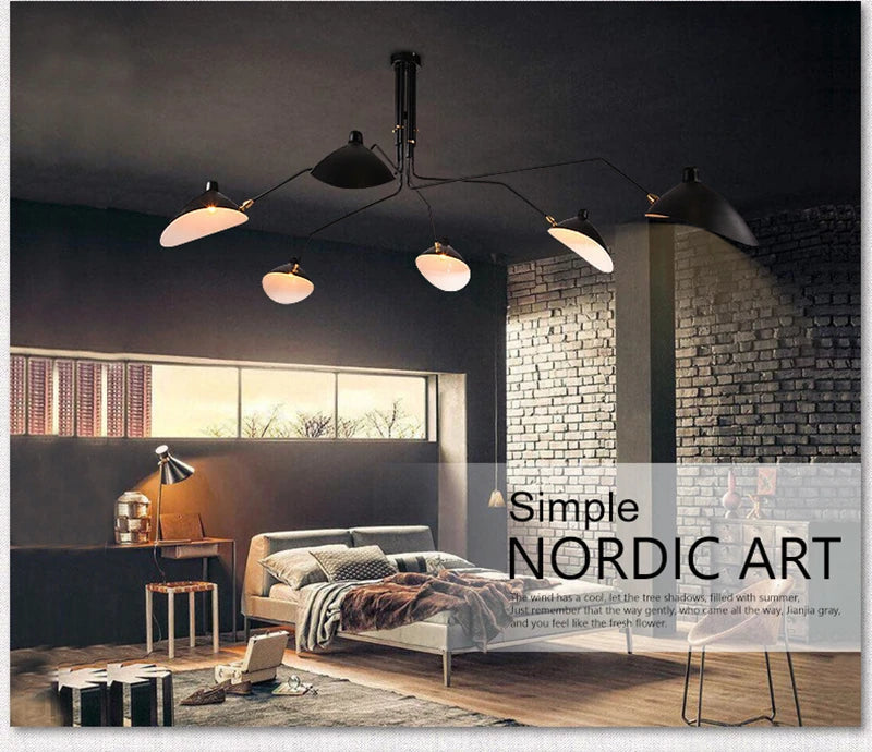 Nordic Retro Multi-Head Pendant Lamp