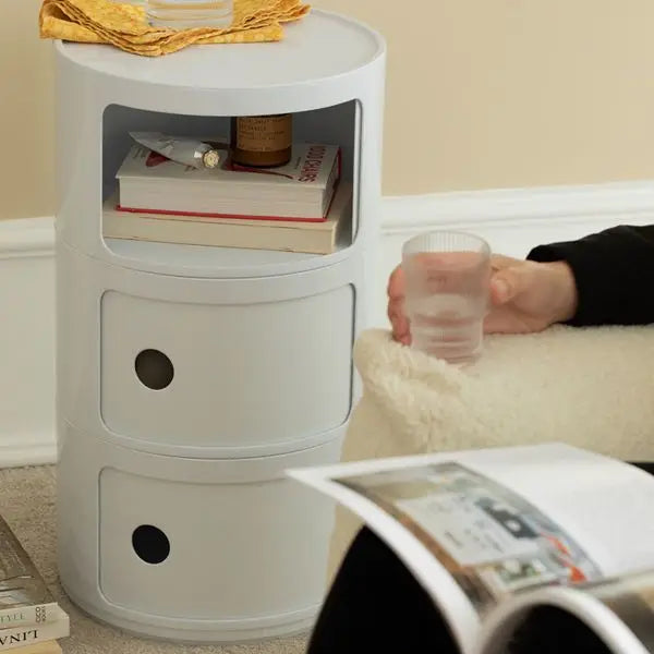 Nordic Round Storage Bedside Table