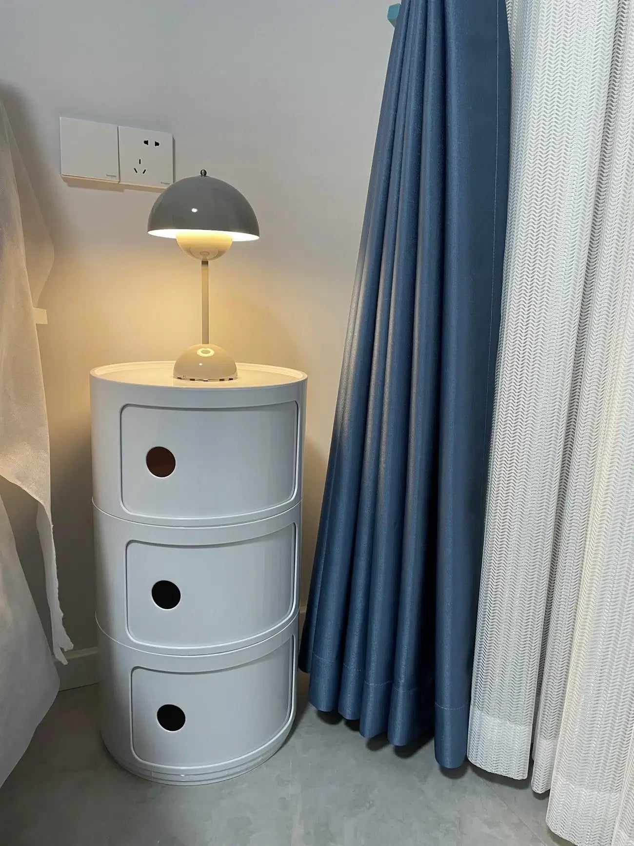 Nordic Round Storage Bedside Table