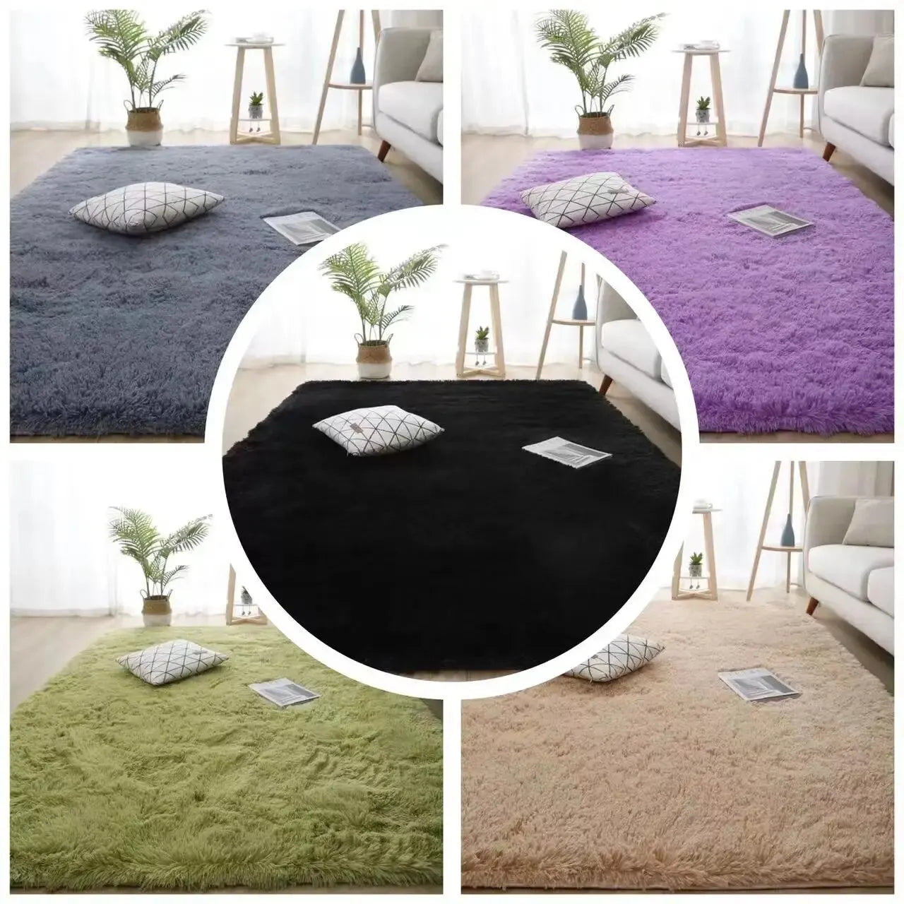 Nordic Silk Wool Non-Slip Carpet