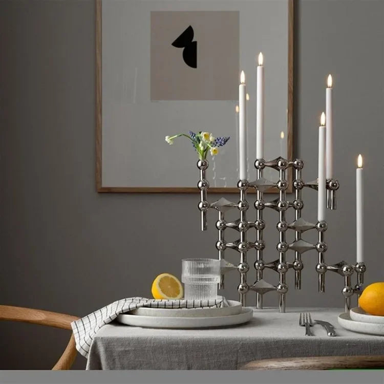 Nordic Silver Metal Candle Holder