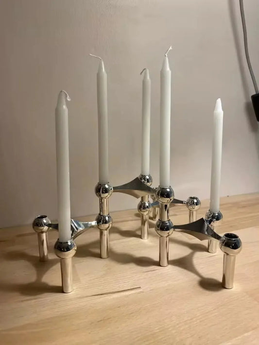 Nordic Silver Metal Candle Holder