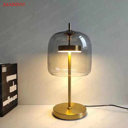 Nordic Smoke Gray Glass Table Lamp