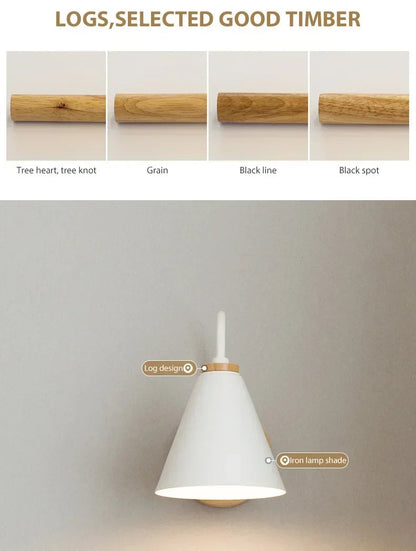 Nordic Wooden Wall Sconce Light