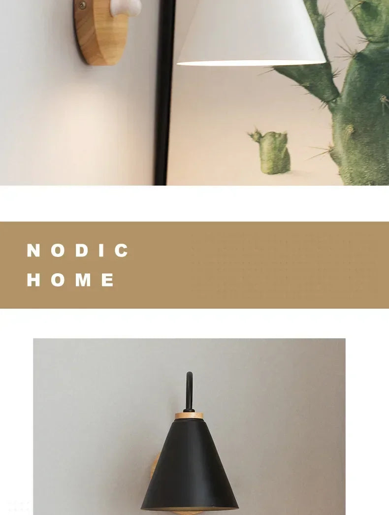 Nordic Wooden Wall Sconce Light