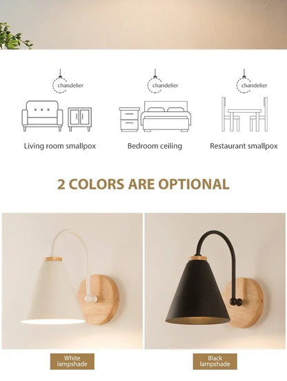 Nordic Wooden Wall Sconce Light