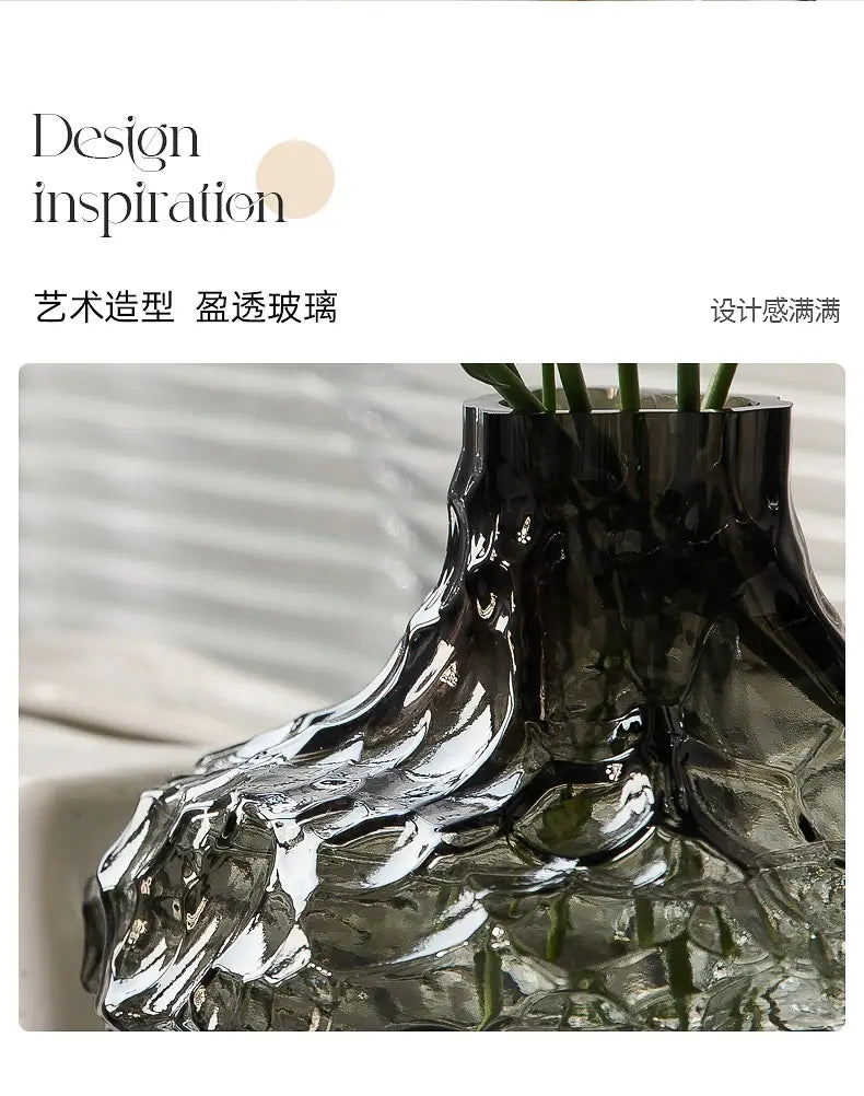 Nordic Frosting Glass Vase - Modern Home Decor