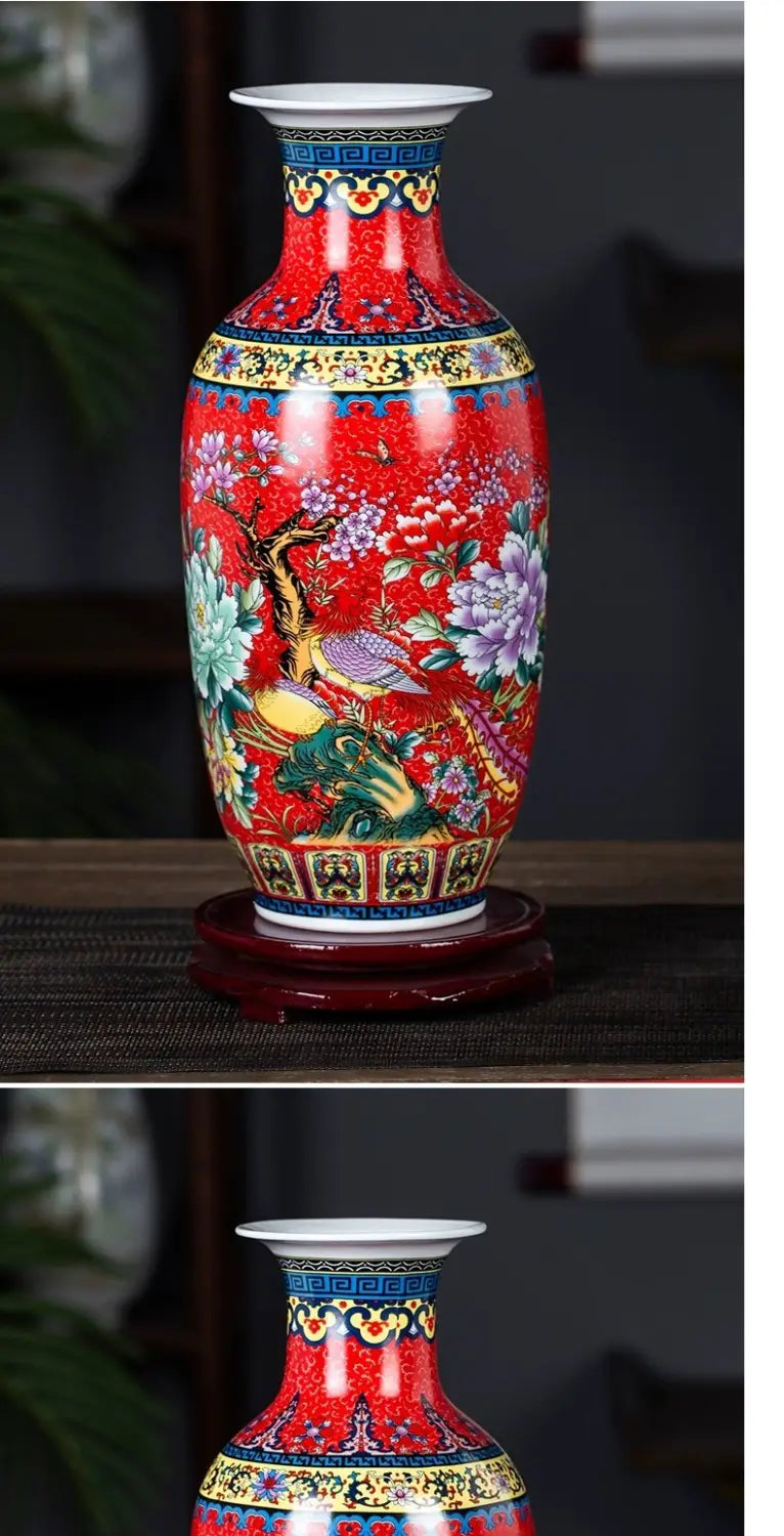 Chinese Style Enamel Colored Vase Decoration