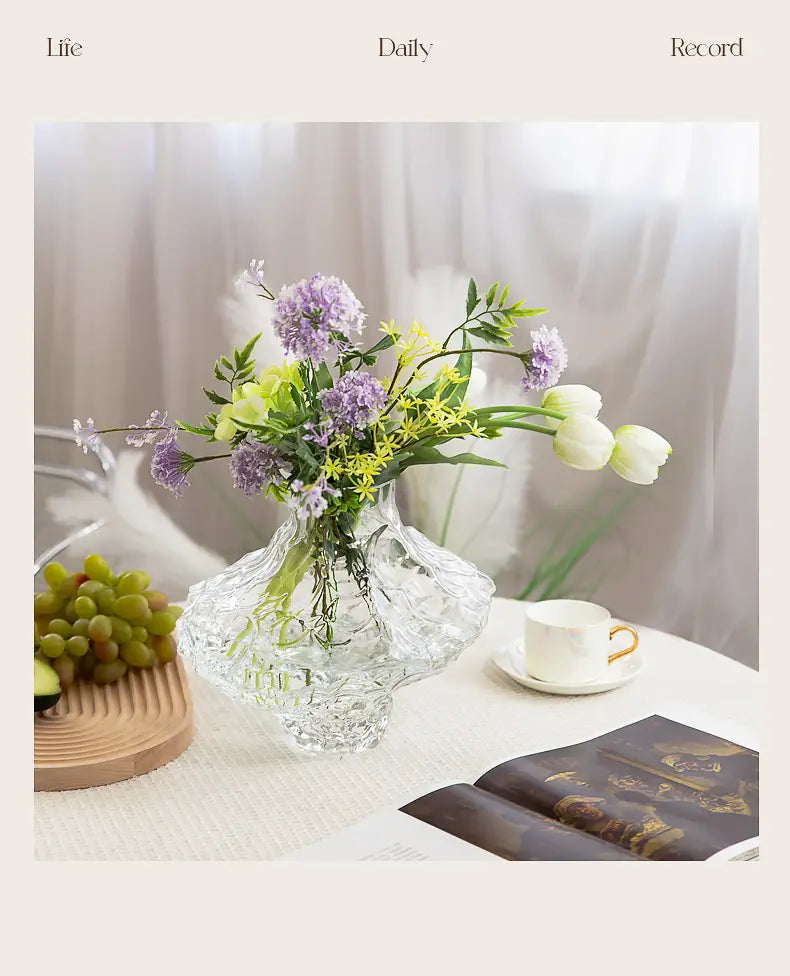 Nordic Frosting Glass Vase - Modern Home Decor