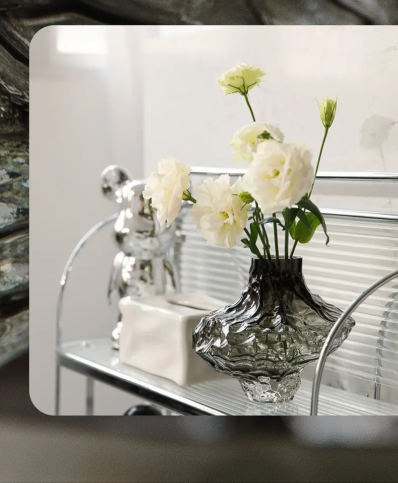 Nordic Frosting Glass Vase - Modern Home Decor