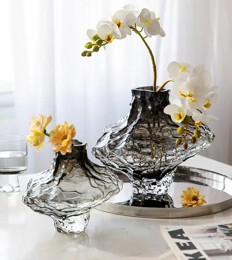 Nordic Frosting Glass Vase - Modern Home Decor