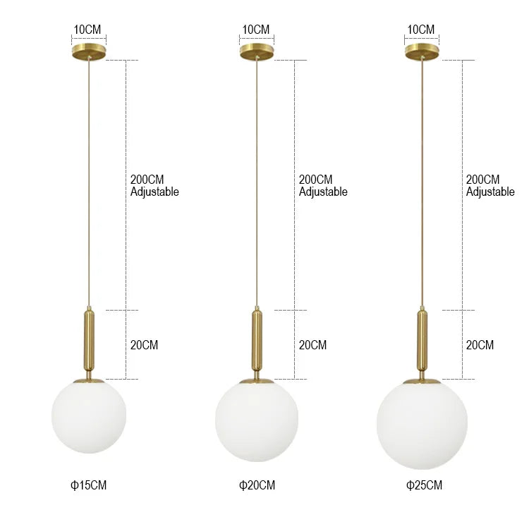 OKUDO Modern Glass Ball Pendant Light