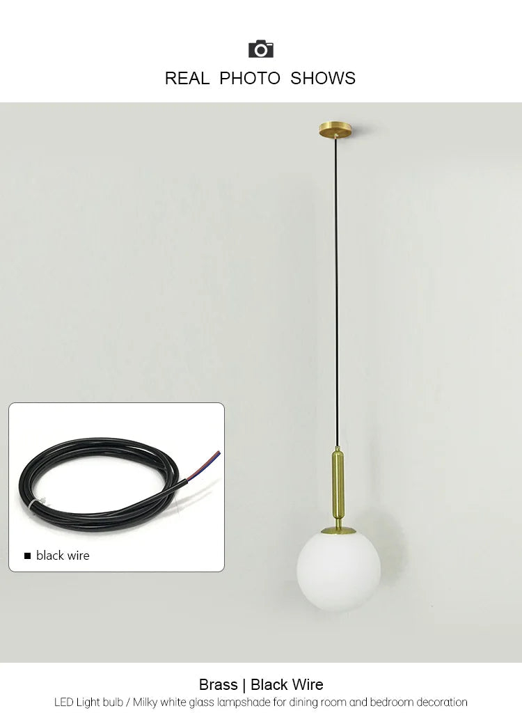 OKUDO Modern Glass Ball Pendant Light