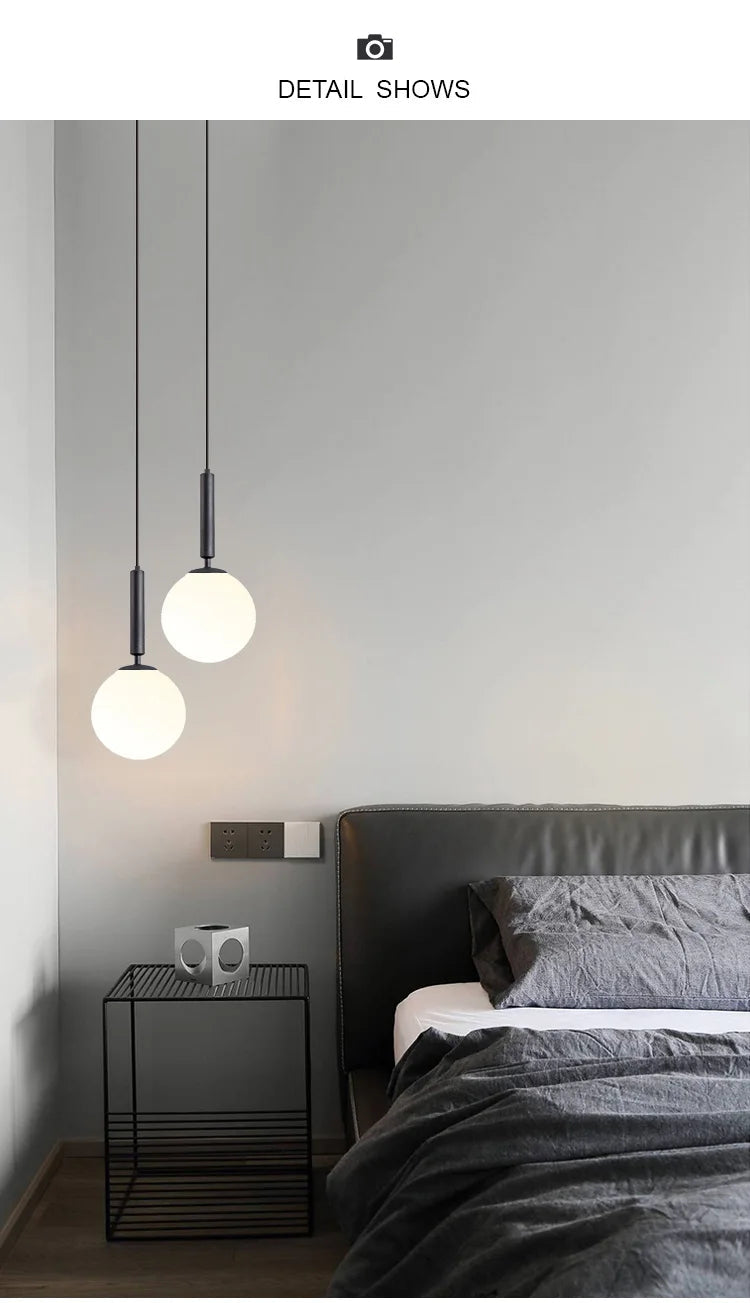 OKUDO Modern Glass Ball Pendant Light