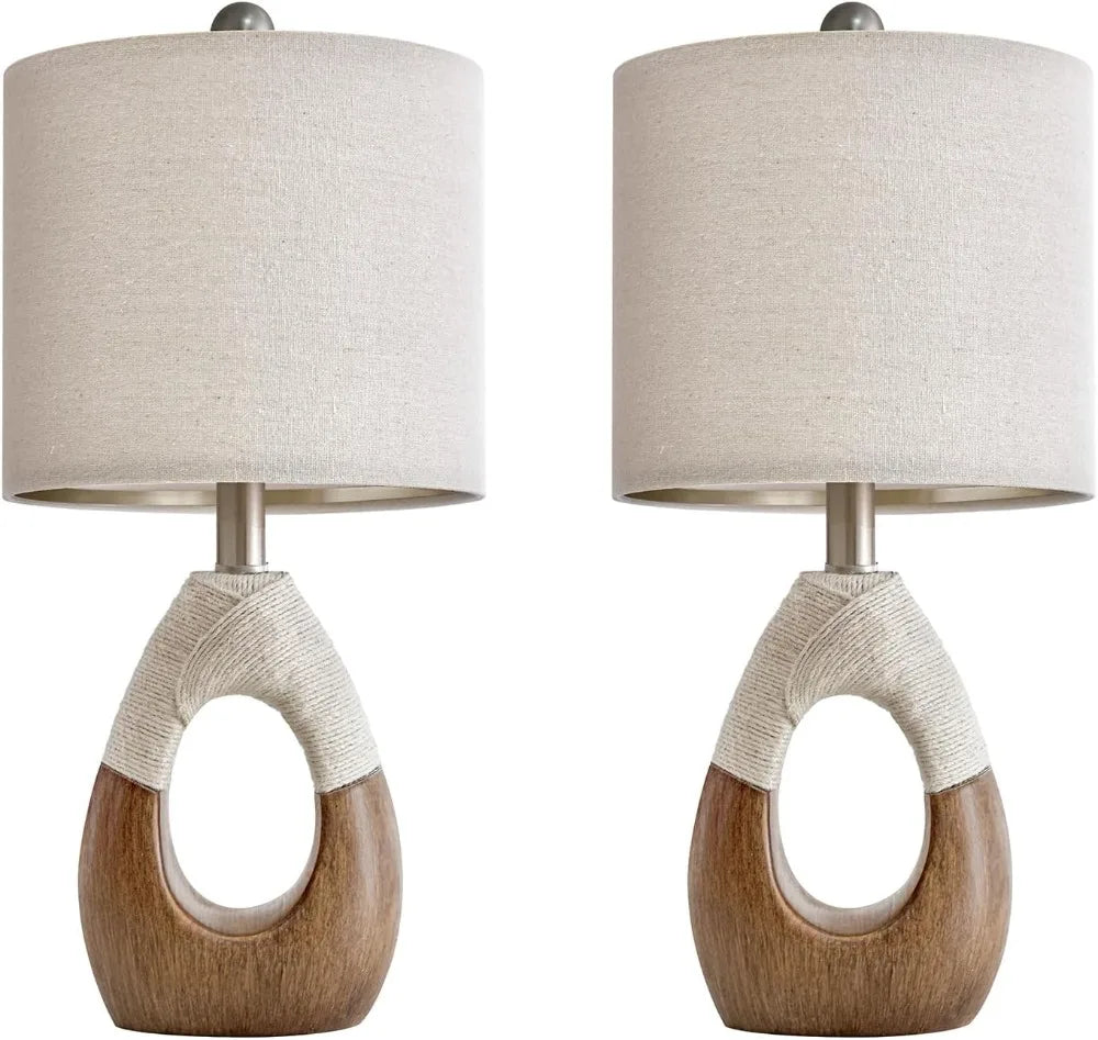 OYEARS Boho Rattan Table Lamps Set