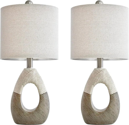 OYEARS Boho Rattan Table Lamps Set