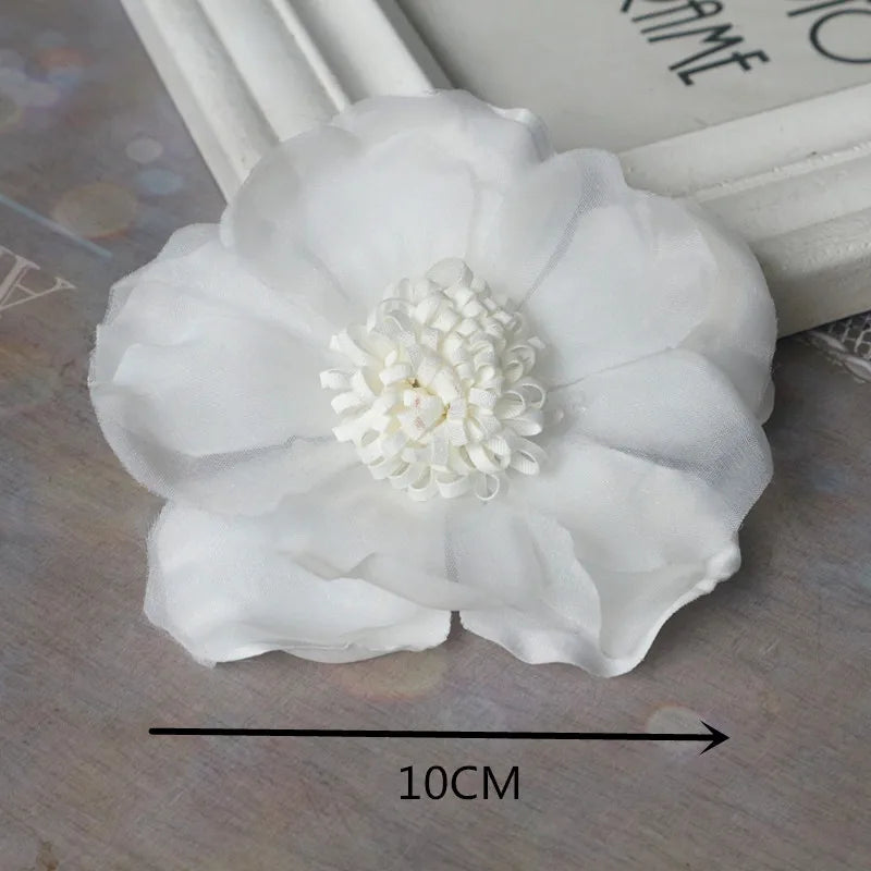 Off White Chiffon Organza Flowers Set