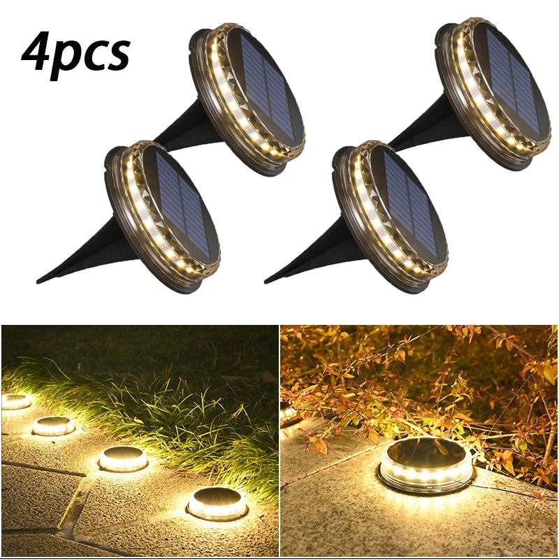 Outdoor Solar LED Disk Light