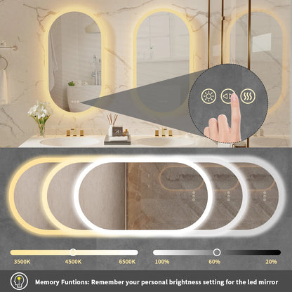 Oval LED Backlit Bathroom Mirror