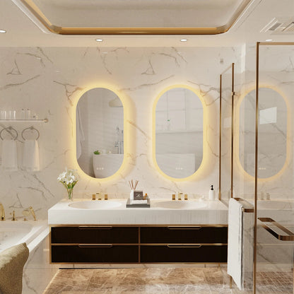 Oval LED Backlit Bathroom Mirror