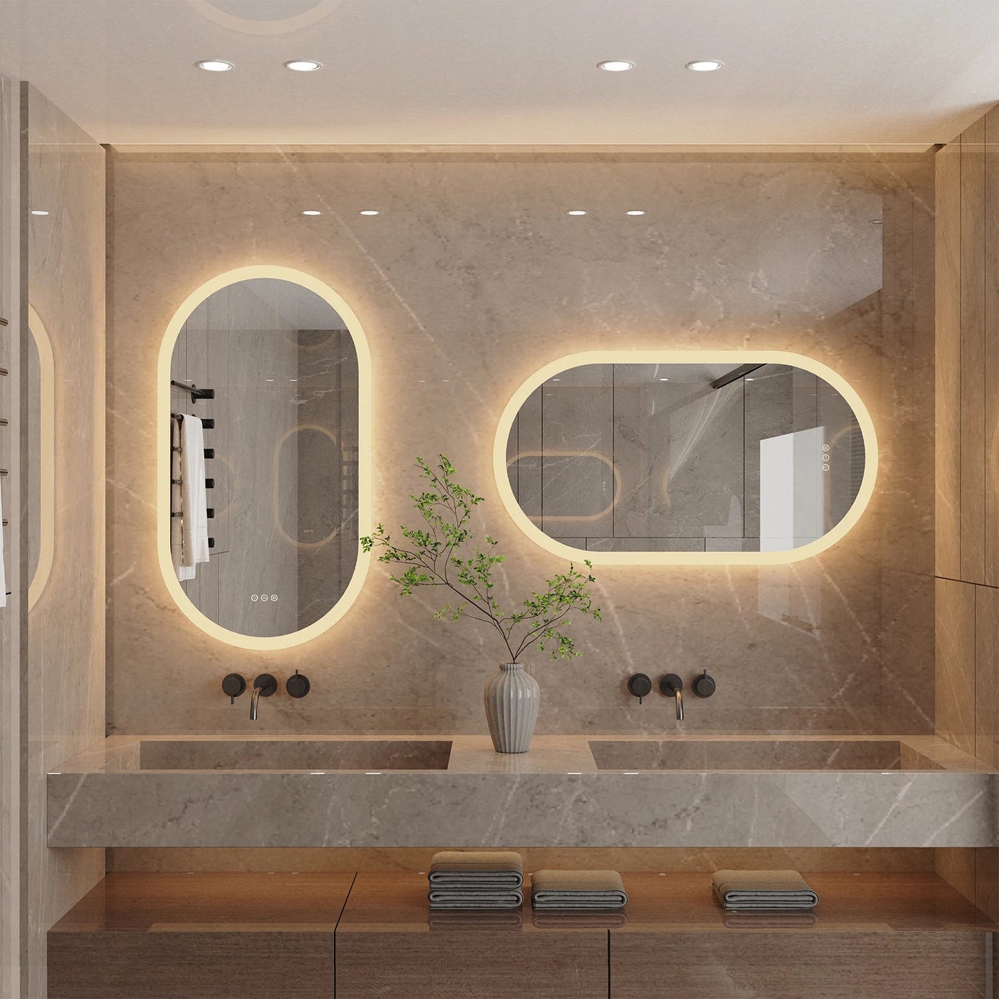 Oval LED Backlit Bathroom Mirror