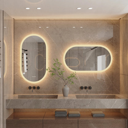 Oval LED Backlit Bathroom Mirror