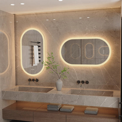 Oval LED Backlit Bathroom Mirror