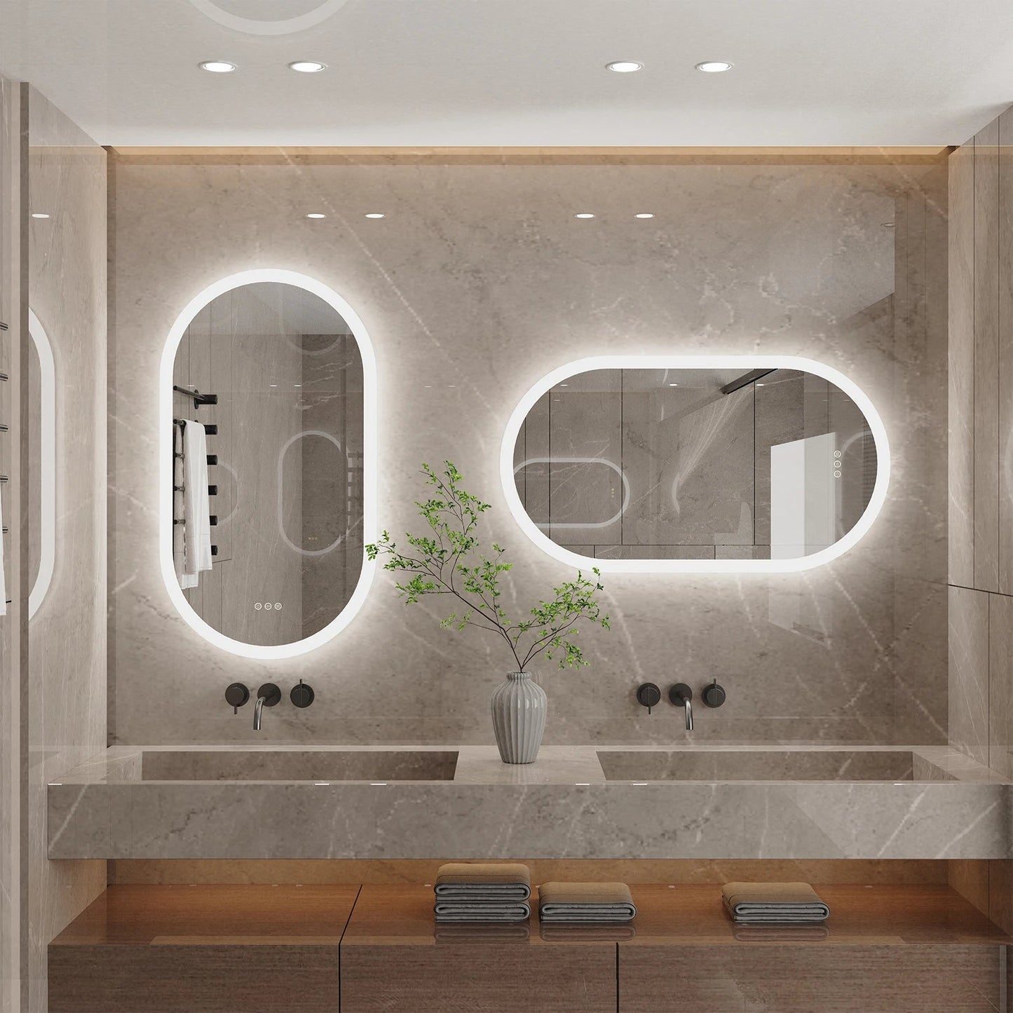 Oval LED Backlit Bathroom Mirror