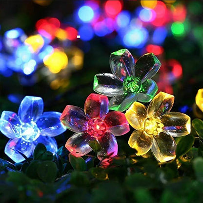 Peach Lotus Solar Fairy Lights