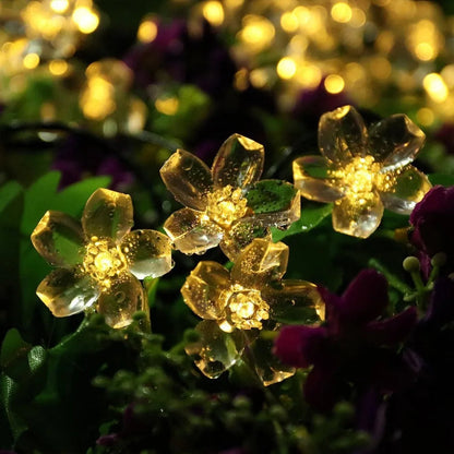 Peach Lotus Solar Fairy Lights