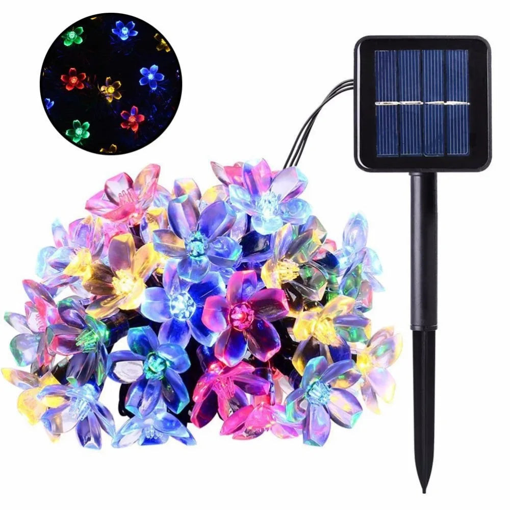 Peach Lotus Solar Fairy Lights