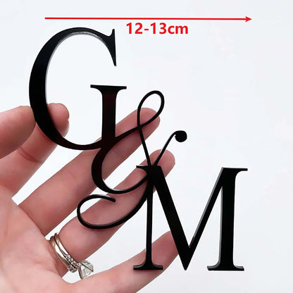 Personalised Acrylic Initials Cake Topper