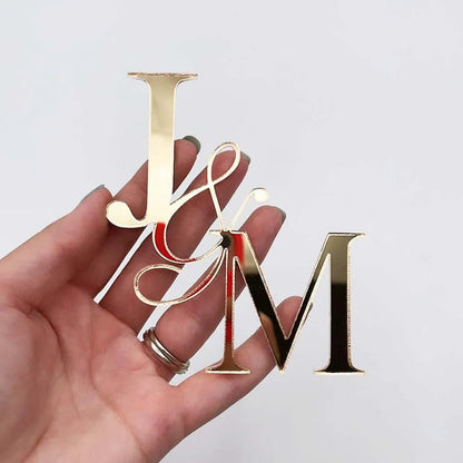 Personalised Acrylic Initials Cake Topper