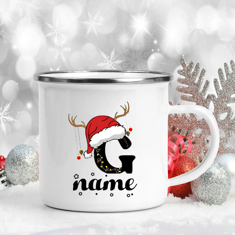 Personalised Enamel Christmas Mug