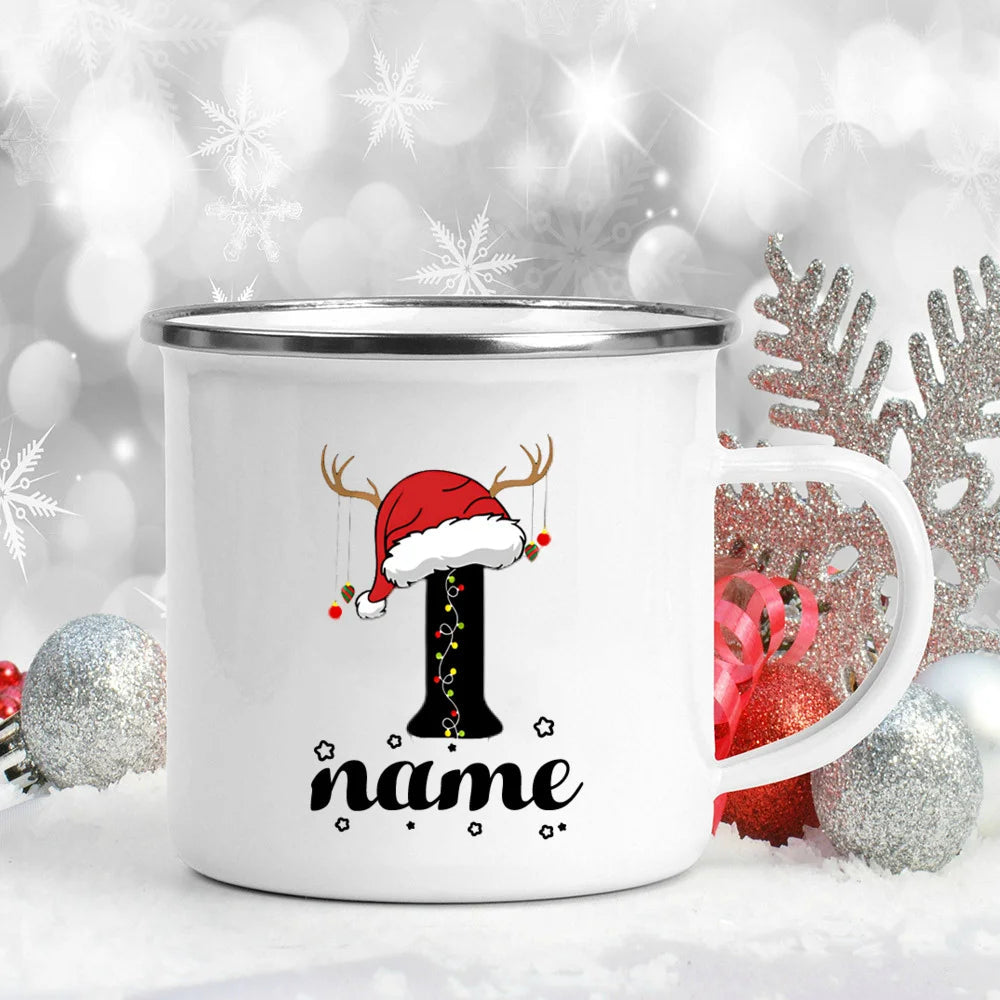 Personalised Enamel Christmas Mug