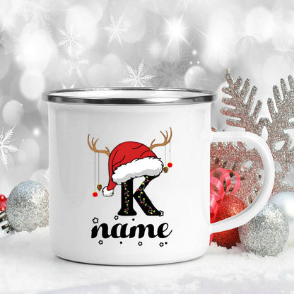 Personalised Enamel Christmas Mug