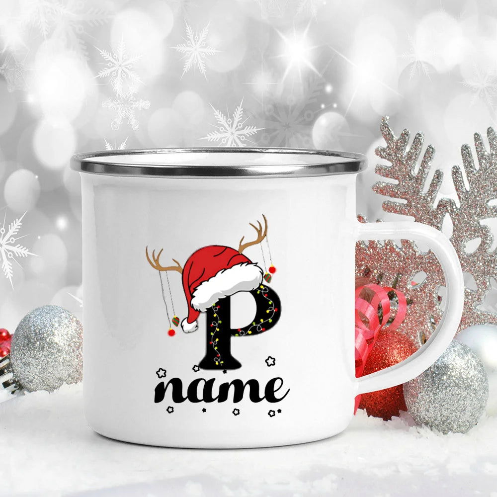 Personalised Enamel Christmas Mug