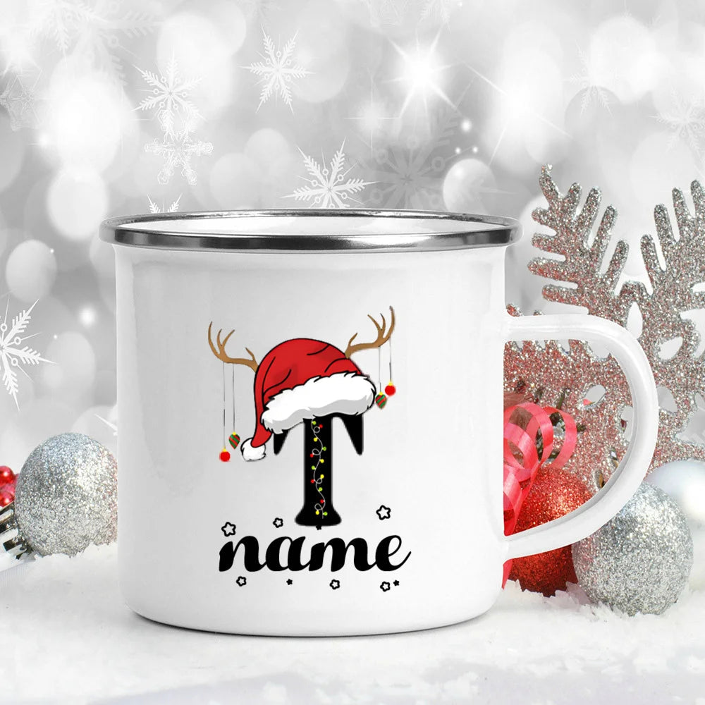 Personalised Enamel Christmas Mug