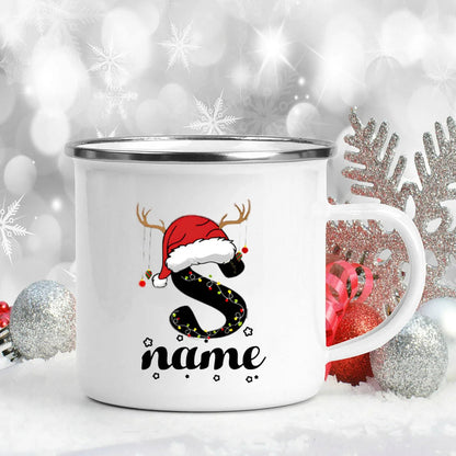 Personalised Enamel Christmas Mug