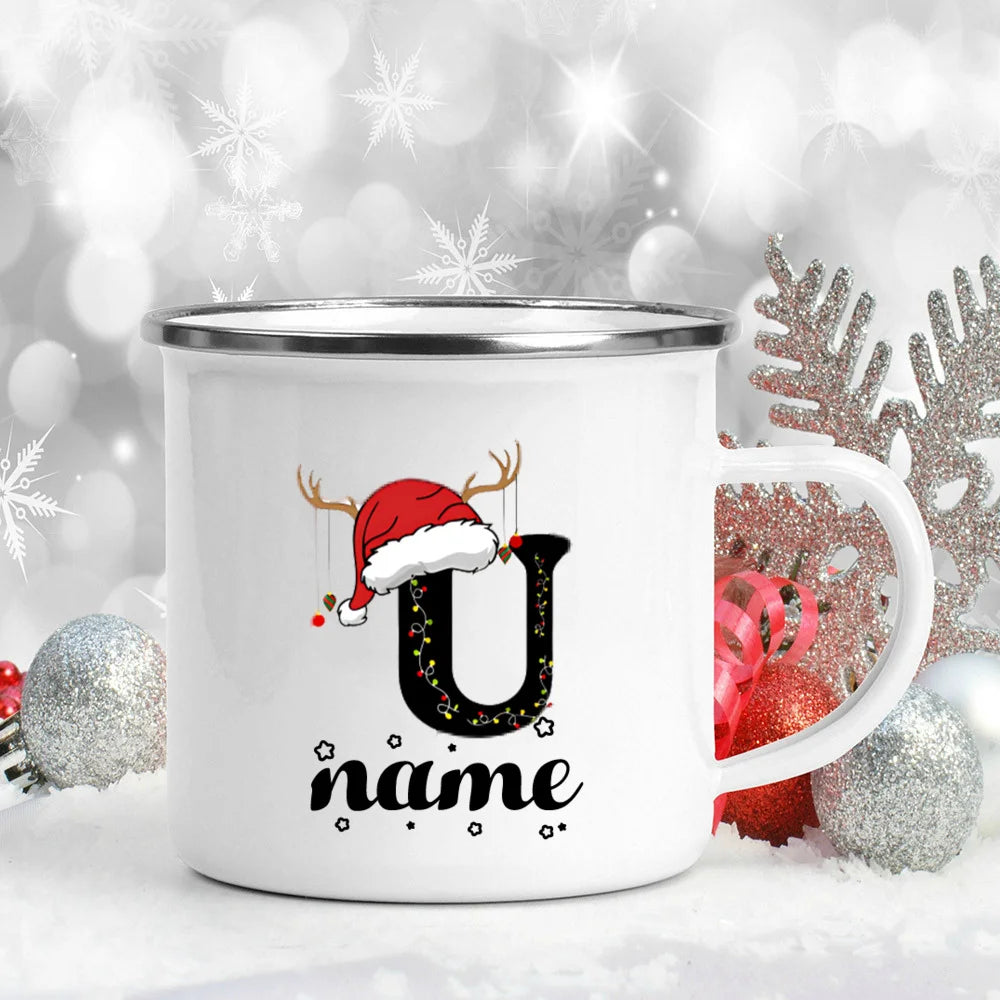 Personalised Enamel Christmas Mug